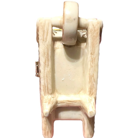 Small Fleurs Floral Wheelbarrow Trinket Box Hinged Lid Exquisite Detail - Picture 7 of 16